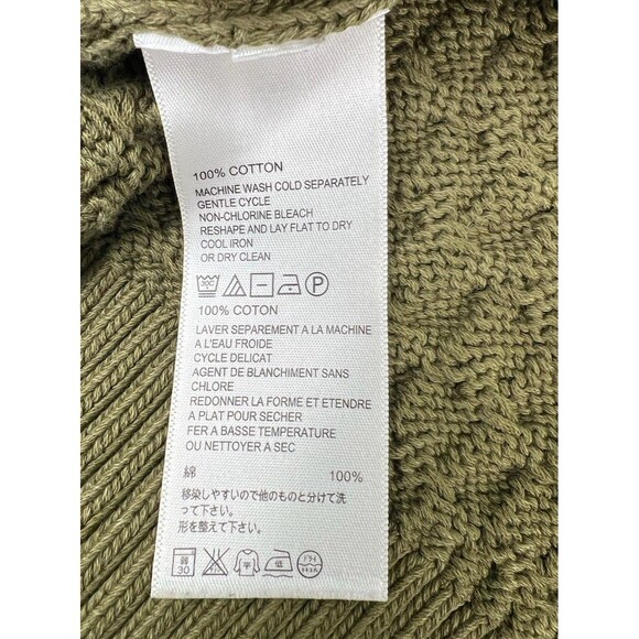 Tommy Bahama Cable Knit Sweater Distressed Olive Green Womens Size Medium - Picture 6 of 7